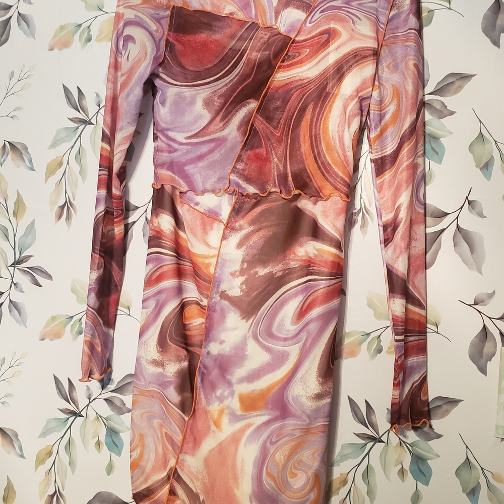 Swirled Long Sleeve Dress